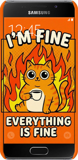 3D пластиковый матовый чехол Funny Cat для Samsung Galaxy A3 (2016) A310F - 6786m-159 изображение 