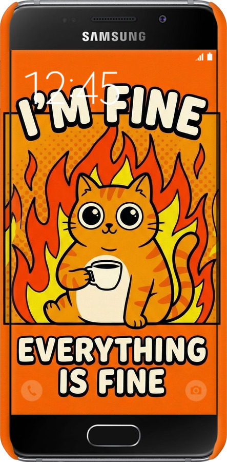 3D пластиковый матовый чехол Funny Cat для Samsung Galaxy A3 (2016) A310F - 6786m-159 изображение 