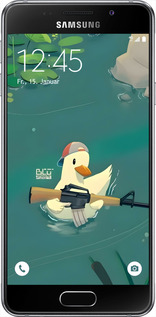 2D пластиковый чехол Уточка с автоматом для Samsung Galaxy A3 (2016) A310F - 6356t-159 изображение 