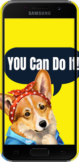 3D пластиковый матовый чехол чехол с корги You Can Do It для Samsung Galaxy A3 (2017) - 6184m-443 изображение 