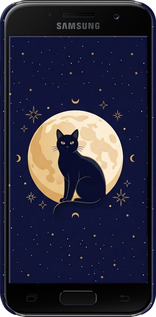 3D пластиковый матовый чехол Cute Cat Celestial/Witchy для Samsung Galaxy A3 (2017) - 6787m-443 изображение 