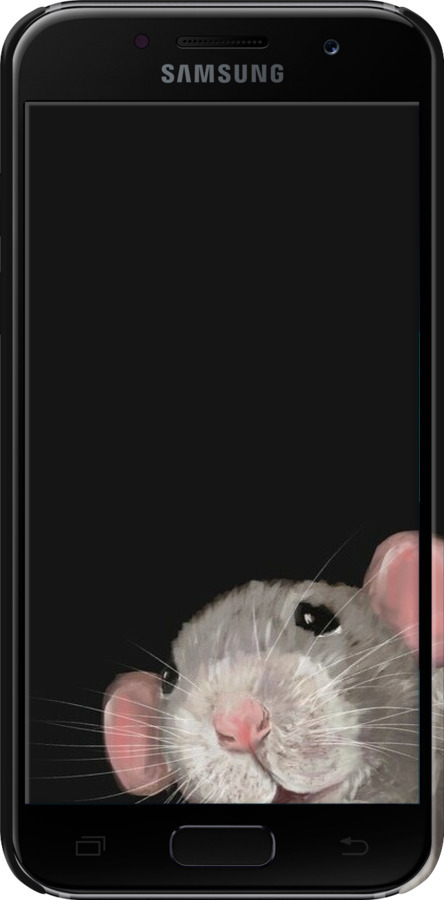 3D пластиковый матовый чехол The Peeking Rat для Samsung Galaxy A3 (2017) - 6442m-443 изображение 