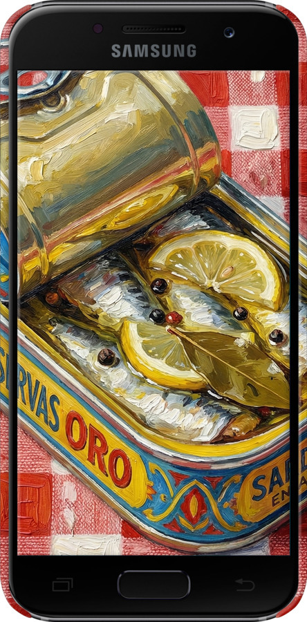 3D пластиковый матовый чехол Vintage Sardine Tin Phone для Samsung Galaxy A3 (2017) - 6772m-443 изображение 