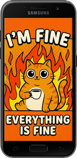 2D пластиковый чехол Funny Cat для Samsung Galaxy A3 (2017) - 6786t-443 изображение 