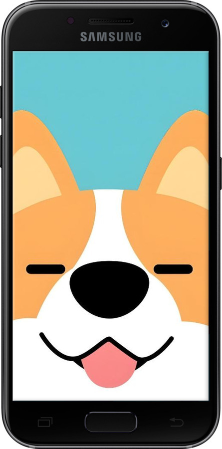 Силиконовый чехол Корги для Samsung Galaxy A3 (2017) - 6280u-443 изображение 