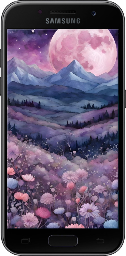 2D пластиковий чехол Ніч місяць арт для Samsung Galaxy A3 (2017) - 6319t-443 изображение 