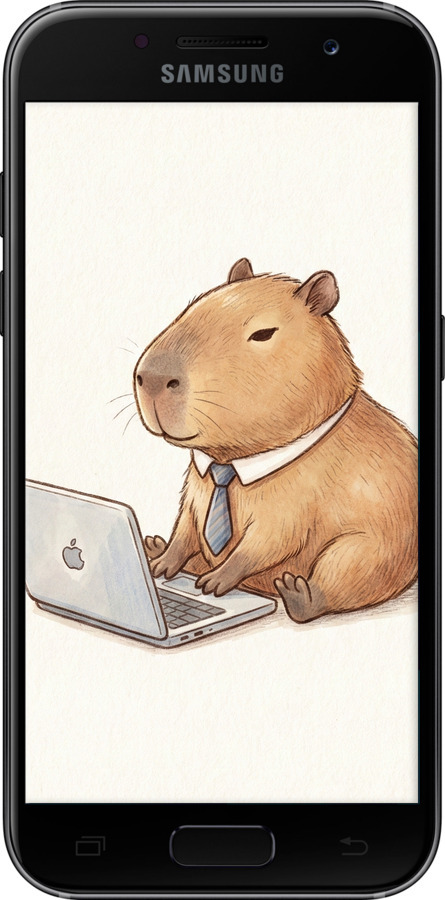 Силиконовый чехол Funny Capybara CEO Working для Samsung Galaxy A3 (2017) - 6777u-443 изображение 