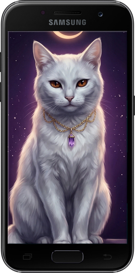 Силіконовий чехол Mystic White Cat Gothic Dark Purple Gold для Samsung Galaxy A3 (2017) - 6805u-443 изображение 