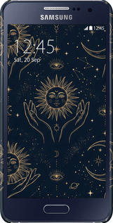 3D пластиковый матовый чехол Celestial Harmony: Sun & Moon Gold Mystic Pattern для Samsung Galaxy A3 A300H - 6778m-72 изображение 