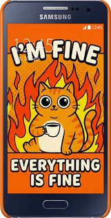 3D пластиковый матовый чехол Funny Cat для Samsung Galaxy A3 A300H - 6786m-72 изображение 