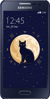 3D пластиковый матовый чехол Cute Cat Celestial/Witchy для Samsung Galaxy A3 A300H - 6787m-72 изображение 