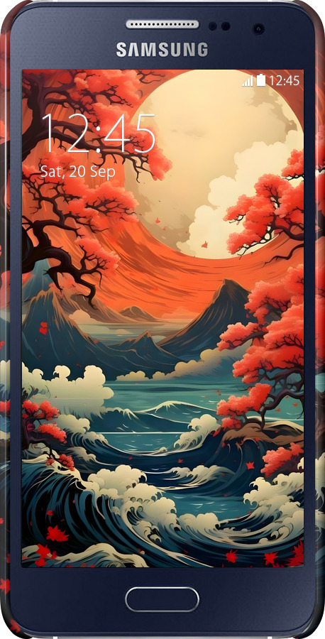 3D пластиковый матовый чехол Природа японии для Samsung Galaxy A3 A300H - 6327m-72 изображение 