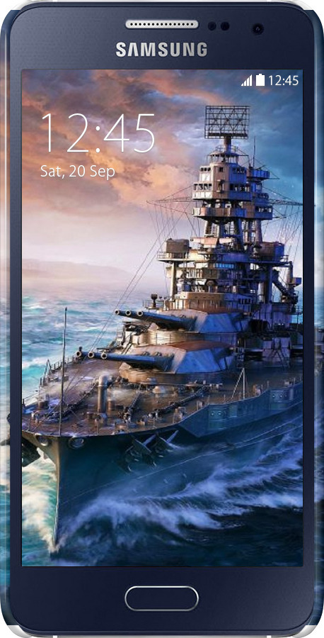 3D пластиковый матовый чехол Военный корабль, world of tanks, wargaming для Samsung Galaxy A3 A300H - 6461m-72 изображение 