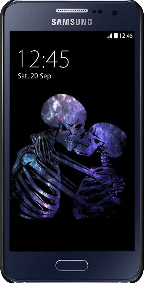 3D пластиковий матовий чехол Із зображенням скелета для Samsung Galaxy A3 A300H - 6537m-72 изображение 