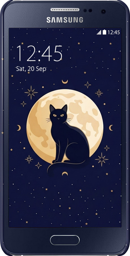 3D пластиковый матовый чехол Cute Cat Celestial/Witchy для Samsung Galaxy A3 A300H - 6787m-72 изображение 
