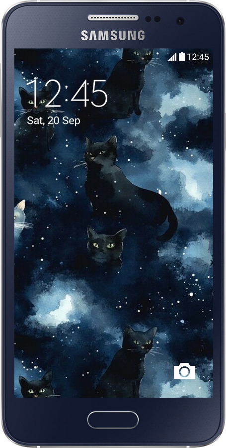2D пластиковый чехол Изображение Кошек с тёмной акварелью для Samsung Galaxy A3 A300H - 6521t-72 изображение 