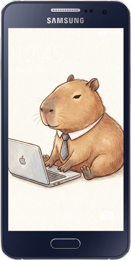 2D пластиковый чехол Funny Capybara CEO Working для Samsung Galaxy A3 A300H - 6777t-72 изображение 