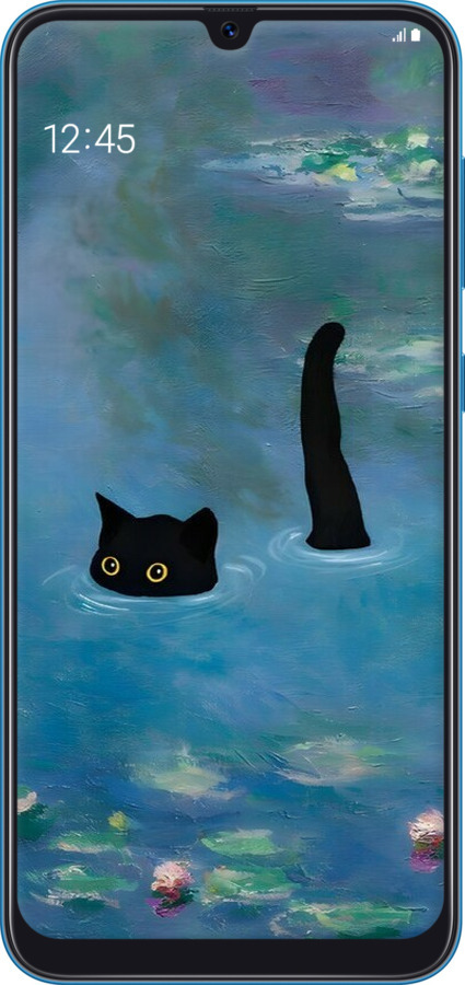 TPU чехол С изображением кота и водяной лилии Monet для Samsung Galaxy A20 2019 A205F - 6519b-1761 изображение 