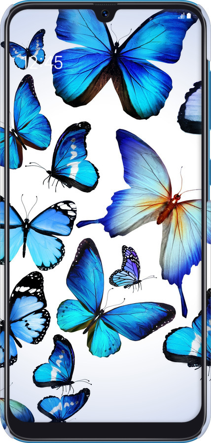 3D пластиковый матовый чехол Бабочки для Samsung Galaxy A20 2019 A205F - 6023m-1761 изображение 