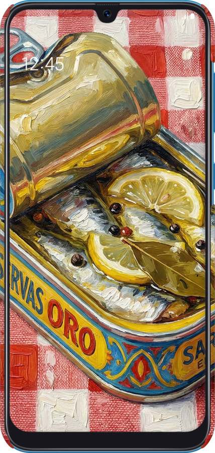 3D пластиковый матовый чехол Vintage Sardine Tin Phone для Samsung Galaxy A20 2019 A205F - 6772m-1761 изображение 