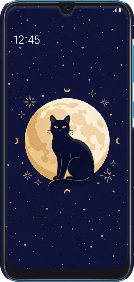 3D пластиковый матовый чехол Cute Cat Celestial/Witchy для Samsung Galaxy A30 2019 A305F - 6787m-1670 изображение 