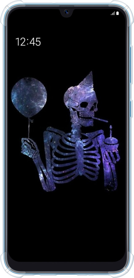 Силикон с усиленными углами чехол Скелетное искусство для Samsung Galaxy A30 2019 A305F - 6536sp-1670 изображение 