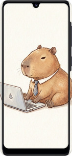 3D пластиковый матовый чехол Funny Capybara CEO Working для Samsung Galaxy A31 A315F - 6777m-1908 изображение 