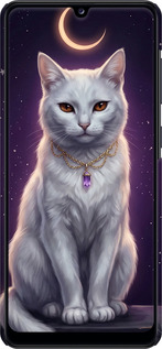 3D пластиковый матовый чехол Mystic White Cat Gothic Dark Purple Gold для Samsung Galaxy A31 A315F - 6805m-1908 изображение 