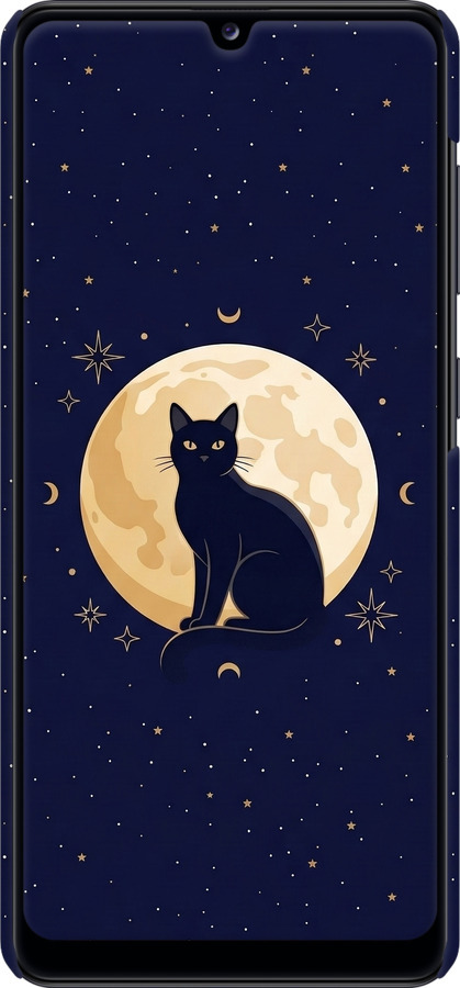 3D пластиковый матовый чехол Cute Cat Celestial/Witchy для Samsung Galaxy A31 A315F - 6787m-1908 изображение 