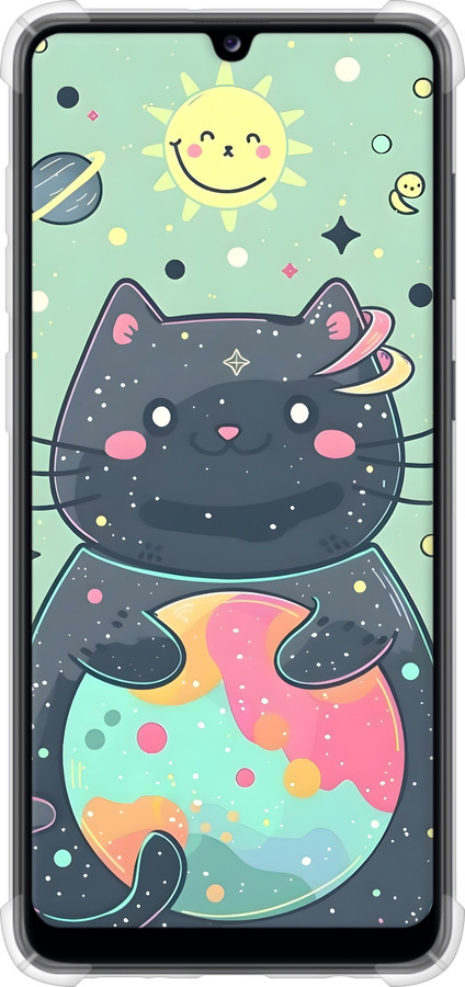 Силикон с усиленными углами чехол Милый котик для Samsung Galaxy A31 A315F - 6364sp-1908 изображение 
