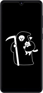 2D пластиковый чехол Минималистичный арт: смерть и кошка для Samsung Galaxy A31 A315F - 6529t-1908 изображение 
