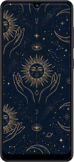 2D пластиковий чехол Celestial Harmony: Sun & Moon Gold Mystic Pattern для Samsung Galaxy A31 A315F - 6778t-1908 изображение 
