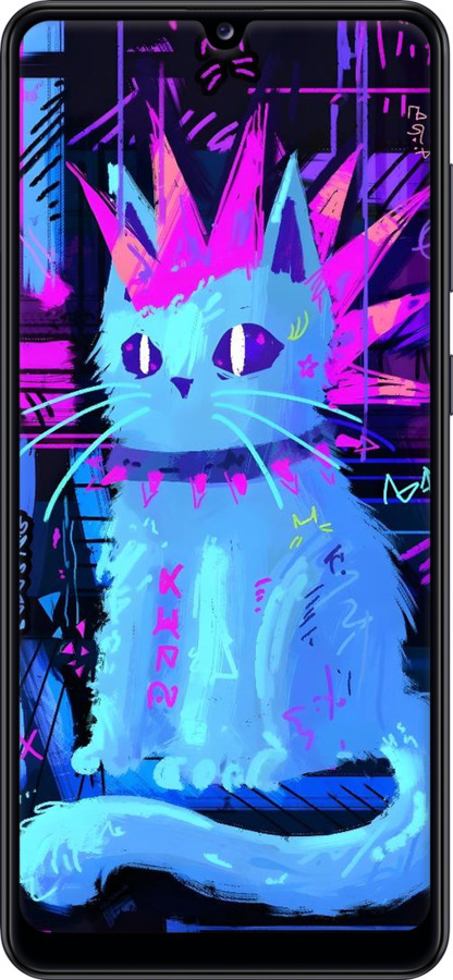 Силиконовый чехол Кот панк для Samsung Galaxy A31 A315F - 6311u-1908 изображение 