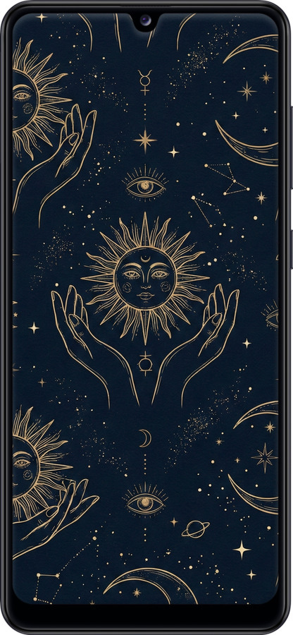 2D пластиковий чехол Celestial Harmony: Sun & Moon Gold Mystic Pattern для Samsung Galaxy A31 A315F - 6778t-1908 изображение 