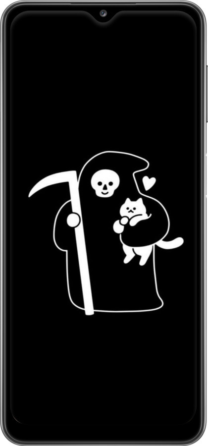 TPU чехол Минималистичный арт: смерть и кошка для Samsung Galaxy A32 A325F - 6529b-2204 изображение 