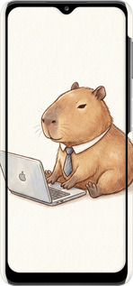 3D пластиковый матовый чехол Funny Capybara CEO Working для Samsung Galaxy A32 A325F - 6777m-2204 изображение 