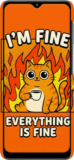 3D пластиковий матовий чехол Funny Cat для Samsung Galaxy A32 A325F - 6786m-2204 изображение 