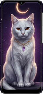 3D пластиковый матовый чехол Mystic White Cat Gothic Dark Purple Gold для Samsung Galaxy A32 A325F - 6805m-2204 изображение 