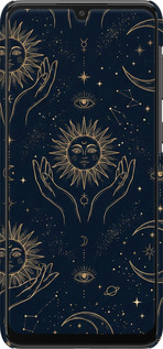 3D пластиковый матовый чехол Celestial Harmony: Sun & Moon Gold Mystic Pattern для Samsung Galaxy A33 5G A336B - 6778m-2584 изображение 