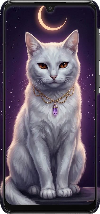 3D пластиковий матовий чехол Mystic White Cat Gothic Dark Purple Gold для Samsung Galaxy A33 5G A336B - 6805m-2584 изображение 