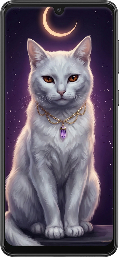 Силіконовий чехол Mystic White Cat Gothic Dark Purple Gold для Samsung Galaxy A33 5G A336B - 6805u-2584 изображение 