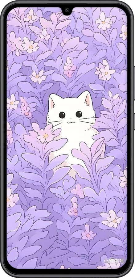 TPU чехол Котик в цветах для Samsung Galaxy A34 A346E - 6390b-2936 изображение 