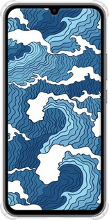 Силикон с усиленными углами чехол Абстрактный рисунок морских волн для Samsung Galaxy A34 A346E - 6538sp-2936 изображение 