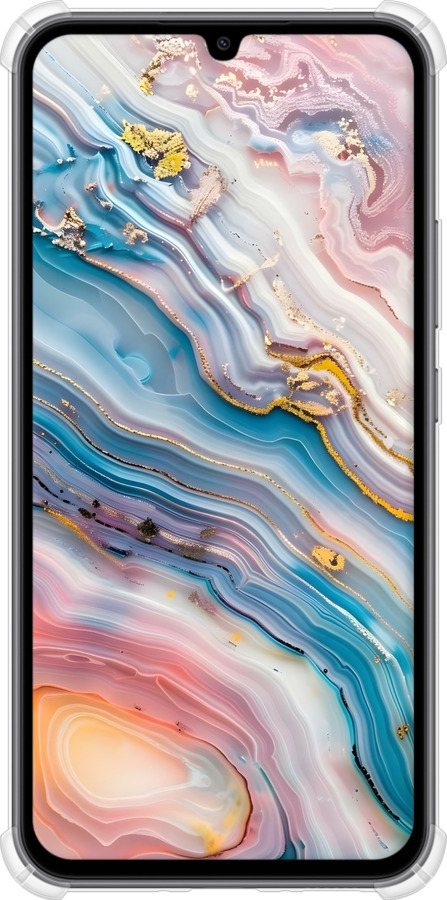 Силикон с усиленными углами чехол Мрамор красивый для Samsung Galaxy A34 A346E - 6376sp-2936 изображение 