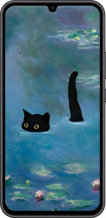 Силиконовый чехол С изображением кота и водяной лилии Monet для Samsung Galaxy A34 A346E - 6519u-2936 изображение 