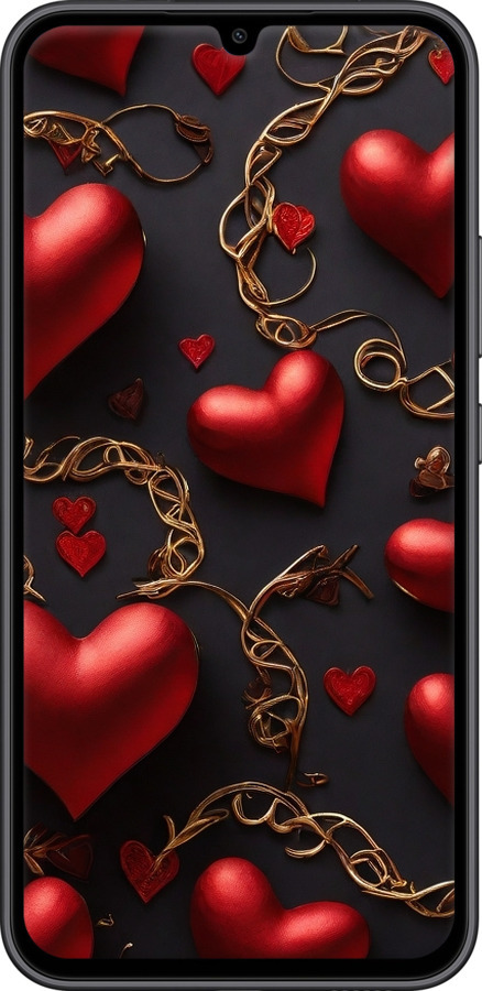 Силиконовый чехол Сердечки для Samsung Galaxy A34 A346E - 5831u-2936 изображение 