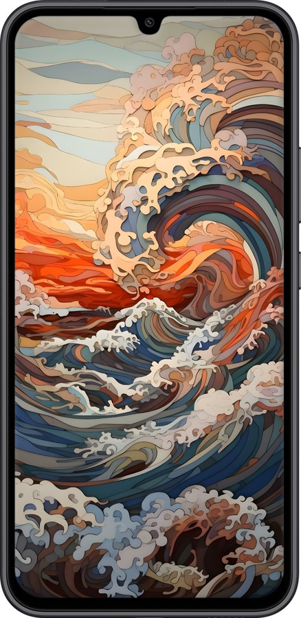 Силиконовый чехол Арт волны для Samsung Galaxy A34 A346E - 6324u-2936 изображение 