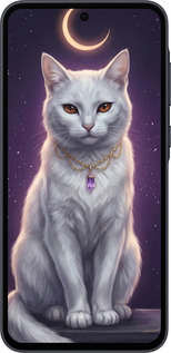 TPU чехол Mystic White Cat Gothic Dark Purple Gold для Samsung Galaxy A35 - 6805b-3499 изображение 