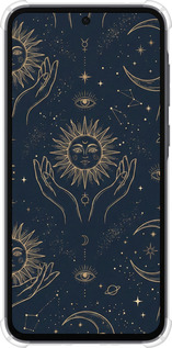 Силіконовий протиударний с посиленими кутами чехол Celestial Harmony: Sun & Moon Gold Mystic Pattern для Samsung Galaxy A35 - 6778sp-3499 изображение 