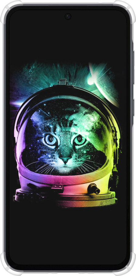 Силикон с усиленными углами чехол Кот-астронавт для Samsung Galaxy A35 - 4154sp-3499 изображение 